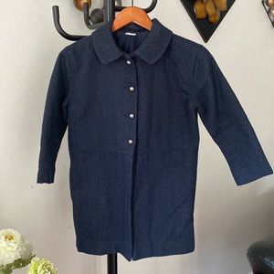 Girls long jacket navy with a gold fleck by Crazy 8. Size L (10/12)